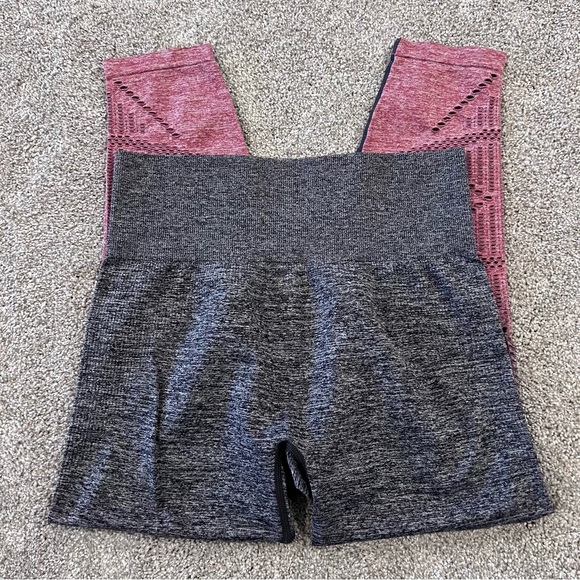 Pink Victoria's Secret Cool & Comfy Fit Leggings Crop Ombre Gray Pink Women's M, - Picture 3 of 16